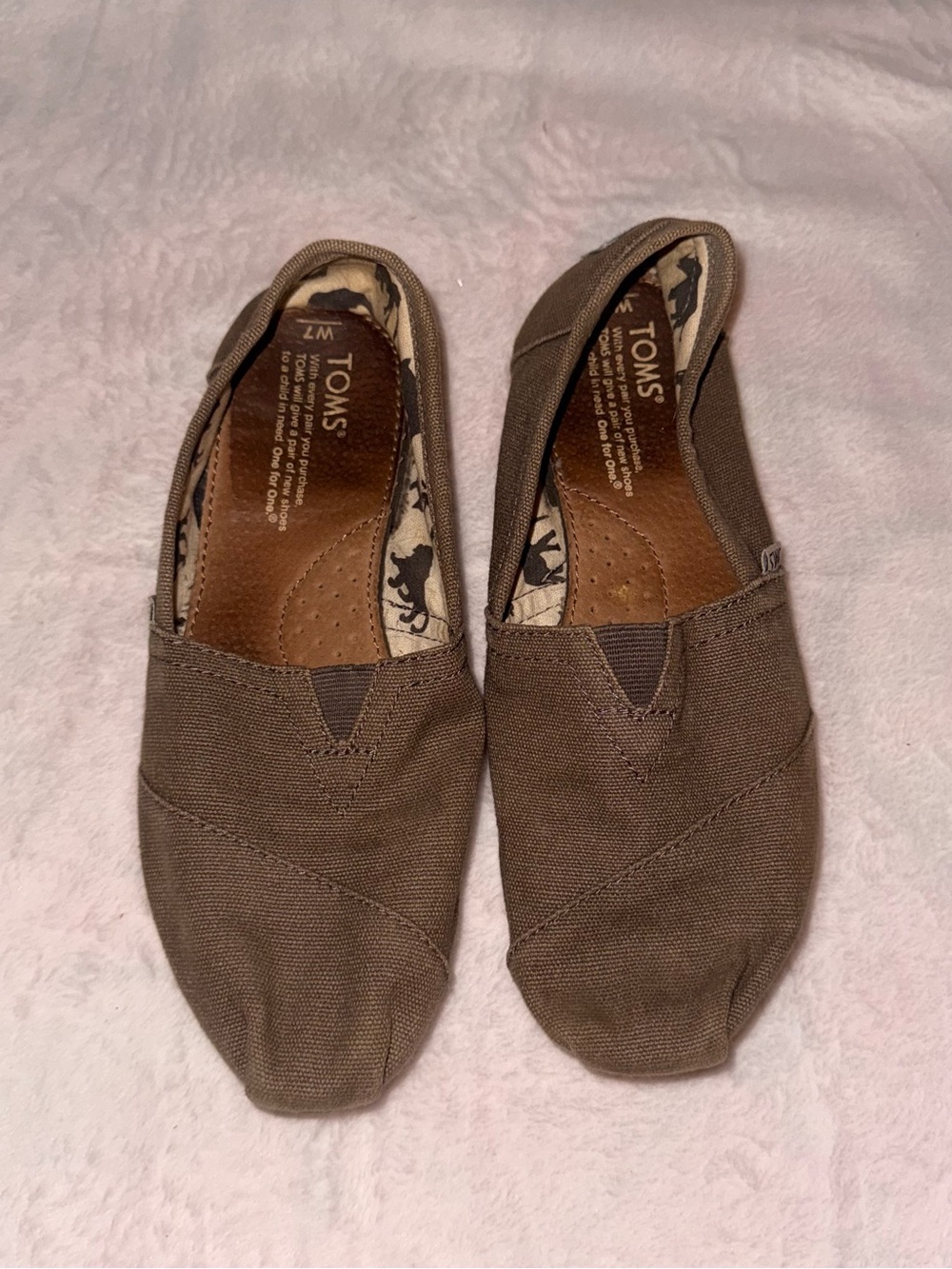 TOMS Gray Slip Ons